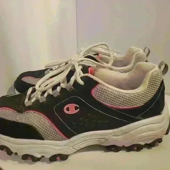 Champion Women Walking Shoes Sneakers Size 8 1/2W - Black Pink - Picture 5 of 6